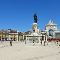 Terreiro do Paco dominated by D. Jose I statue