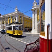 Tram in Lisbon - Pousada in the background