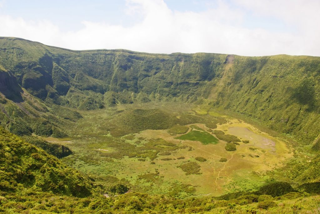 view of the faial caldera in azores