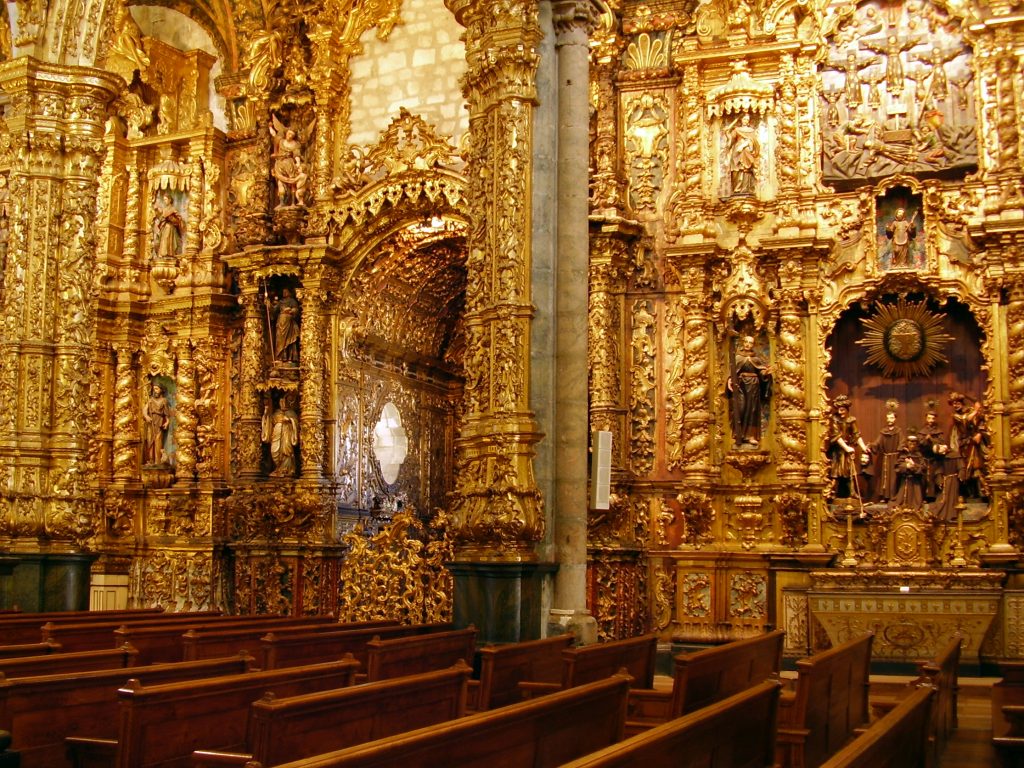 talha dourada in church of sao francisco