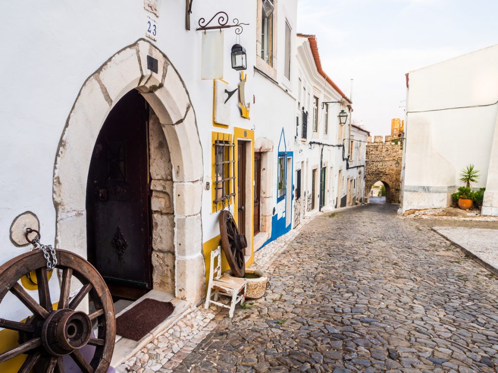 Street in the Old Town of Estremoz, Portugal